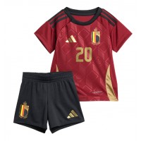 Echipament fotbal Belgia Lois Openda #20 Tricou Acasa European 2024 pentru copii maneca scurta (+ Pantaloni scurti)